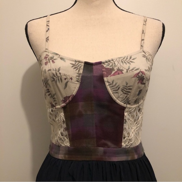RACHEL Rachel Roy tie-dye bustier top adjustable straps navy blue skirt EUC SZ 4 - Picture 2 of 10